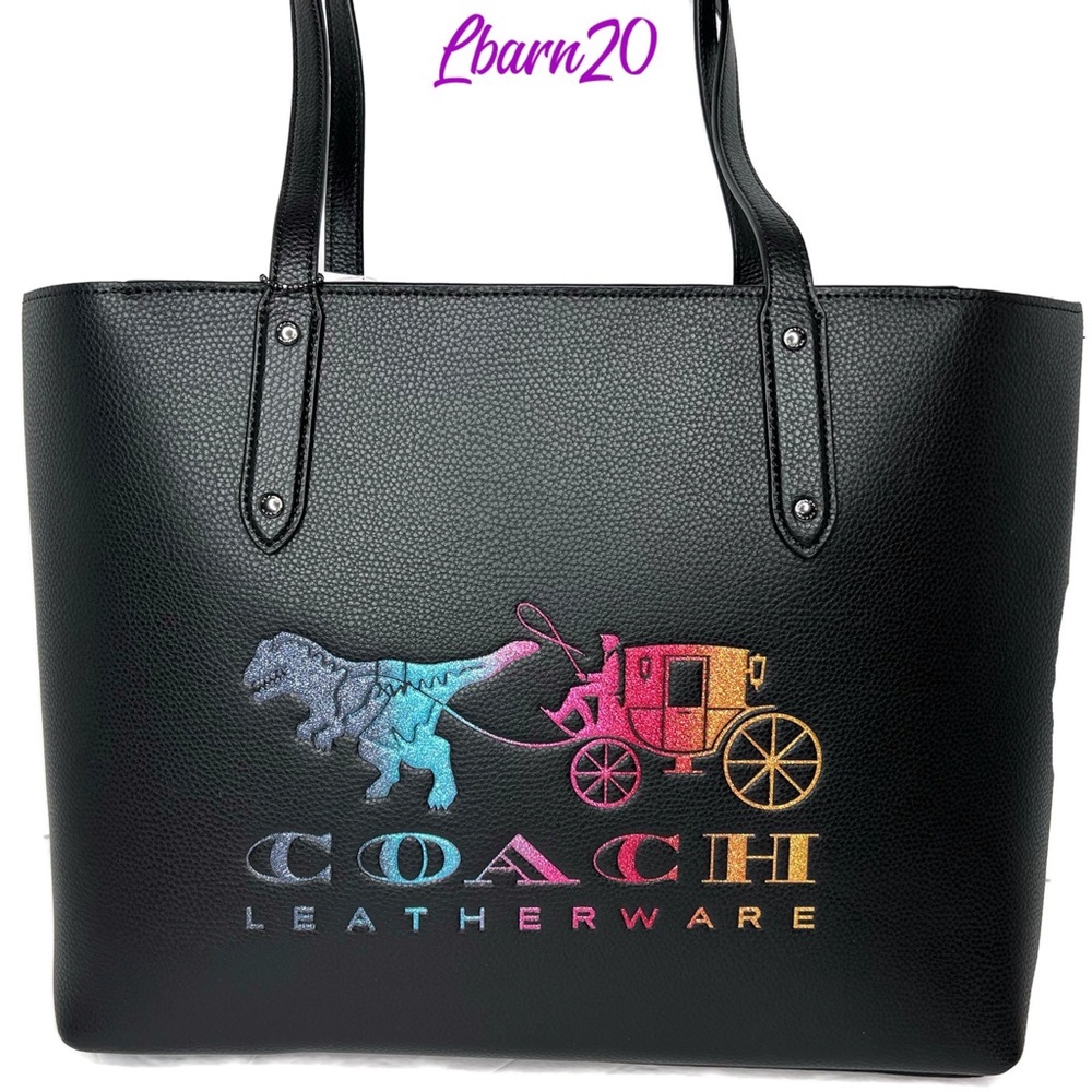 Coach Rexy T-Rex Heritage Carriage Ombré Multi-Colored Central Tote Rare Bag NWT - Picture 4 of 10